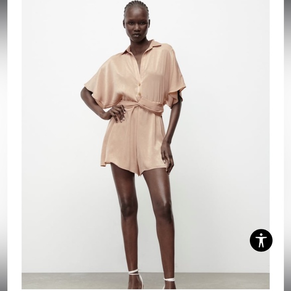 Zara Pants - 🌻HP🌻Zara Women’s X-Small Satin Effect Knot Jumpsuit